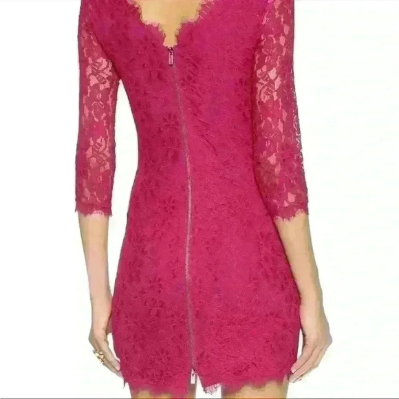 Diane Von Furstenberg Zarita Dress Hot Orchid Size 2 - Picture 3 of 6